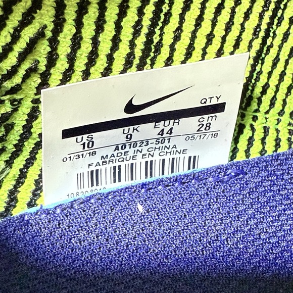 Nike Air Max 270 Flyknit Shoes Purple Volt Pink Mens Size 10 Shoe AO1023-501 - Picture 14 of 16